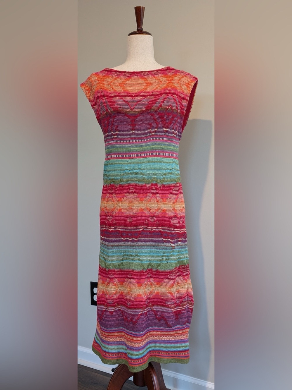 Lauren Ralph Lauren Southwest Aztec Sleeveless Sweater Dress Multicolored Size L